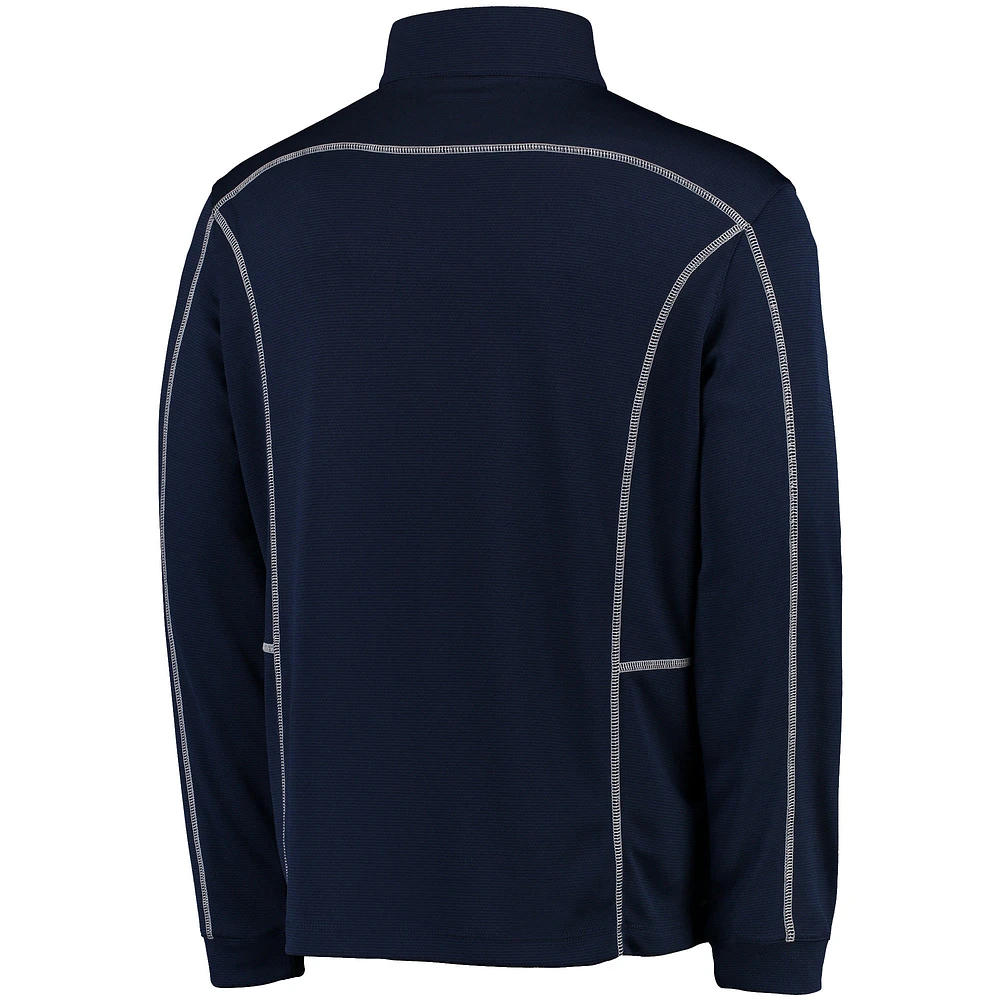 Columbia Golf Navy Pitt Panthers Shotgun Omni-Wick Veste à enfiler quart de zip pour homme