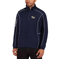 Columbia Golf Navy Pitt Panthers Shotgun Omni-Wick Veste à enfiler quart de zip pour homme