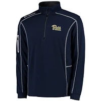 Columbia Golf Navy Pitt Panthers Shotgun Omni-Wick Veste à enfiler quart de zip pour homme