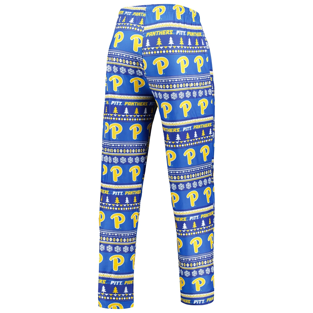 Men's Concepts Sport Royal Pitt Panthers Swivel Long Sleeve T-Shirt & Pants Sleep Set