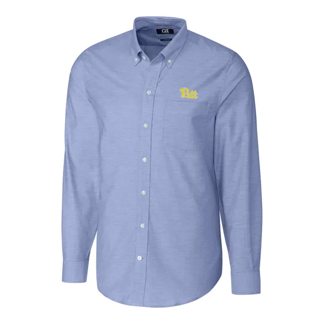 Texas Rangers Cutter & Buck Women's Americana Logo Oxford Stretch Long  Sleeve Button-Up Shirt - Light Blue