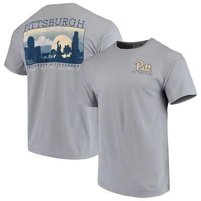 Men's Gray Pitt Panthers Team Comfort Colors Campus Scenery T-Shirt