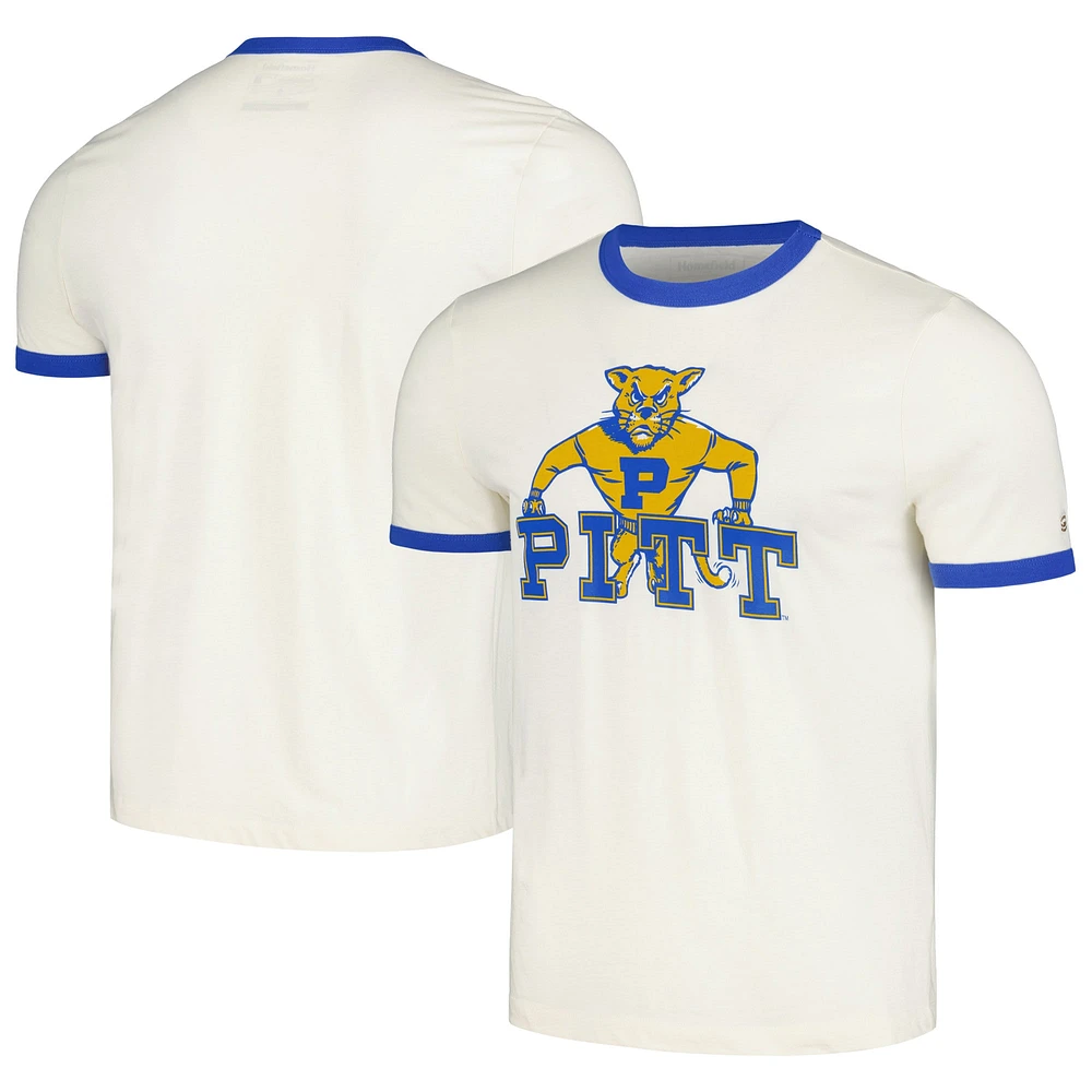 Men's Homefield  Cream Pitt Panthers Ringer T-Shirt