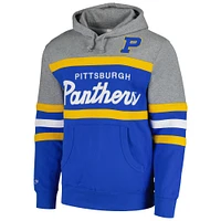 Men's Mitchell & Ness Royal Pitt Panthers Head Coach Pullover Hoodie