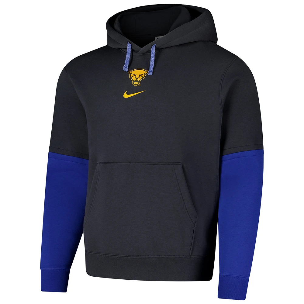 Men's Nike Anthracite Pitt Panthers 2024 Sideline Club Fleece Pullover Hoodie