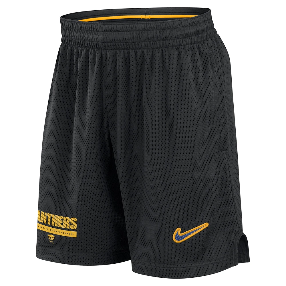 Short en maille Nike noir Pitt Panthers 2024 Sideline pour homme