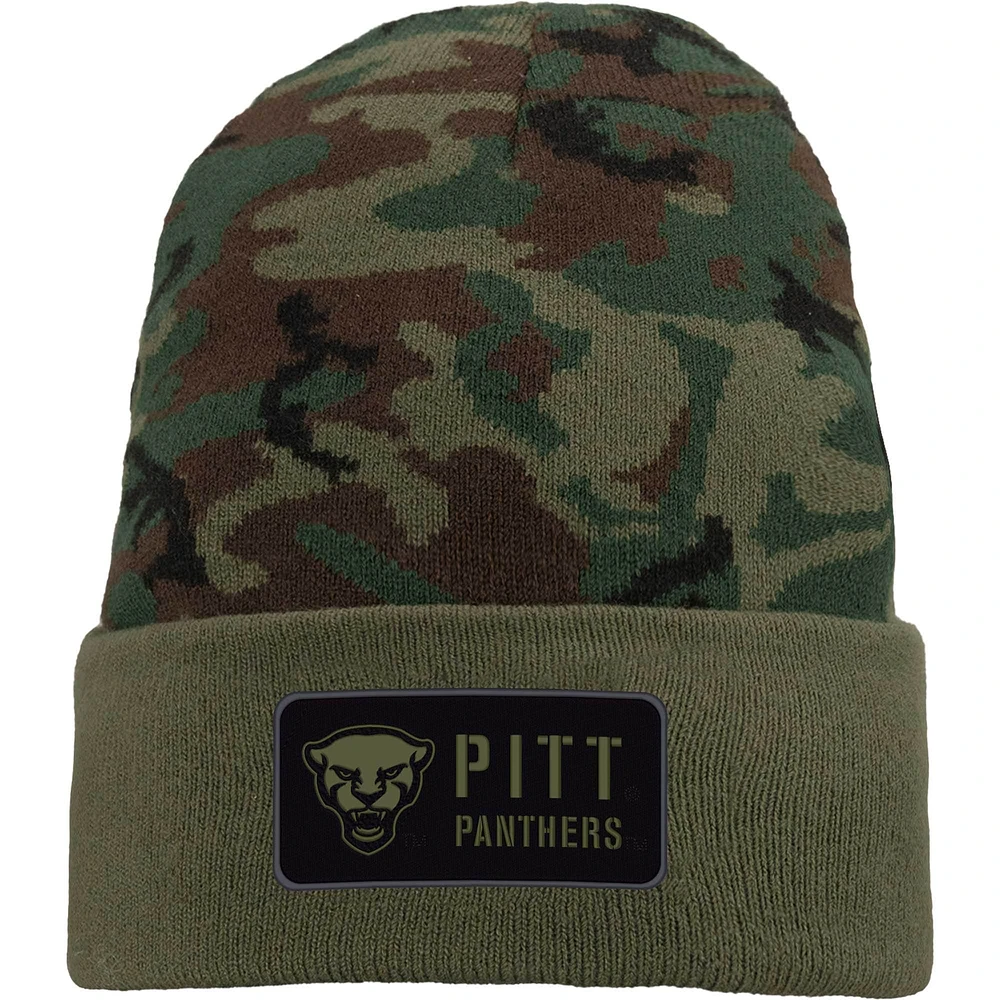 Bonnet en tricot à revers Nike Camo Pitt Panthers Military Pack pour homme