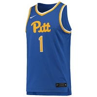 Men's Nike #1 Royal Pitt Panthers Team Replica Basketball Jersey