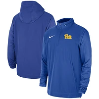 Men's Nike Royal Pitt Panthers 2023 Coach Hoodie Half-Zip Jacket