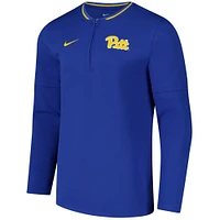 Veste Nike Royal Pitt Panthers Coaches à quart de zip pour homme