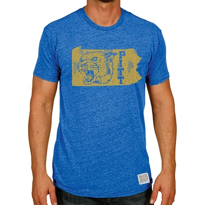 T-shirt à trois mélanges pour homme Original Retro Brand Heather Royal Pitt Panthers Vintage State