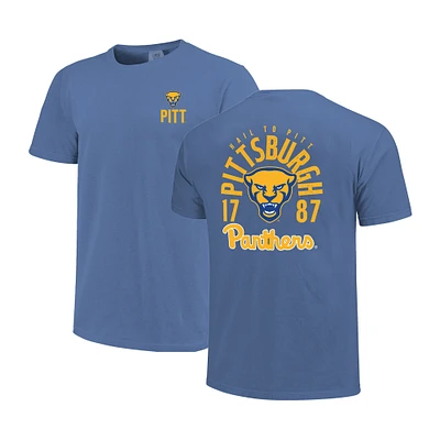 Men's Royal Pitt Panthers Comfort Colors Mascot Overlay T-Shirt