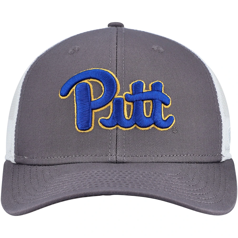 Men's Top of the World Gray/White Pitt Panthers Victory Baseline Trucker Adjustable Hat