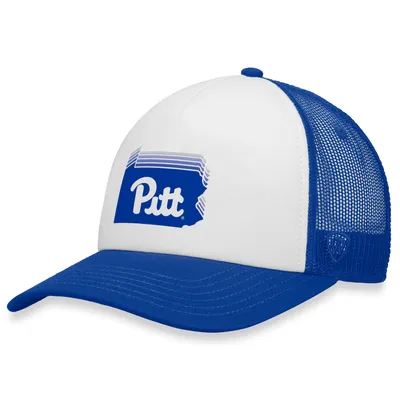 Pitt Panthers Top of the World Tone Down Trucker Snapback Hat - White/Royal