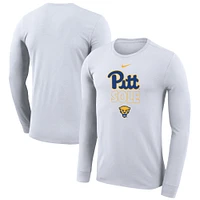 T-shirt à manches longues Nike Pitt Panthers 2023 On Court Bench blanc