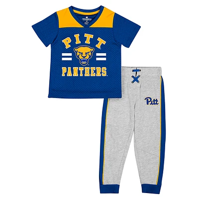 Ensemble maillot et pantalon Ka-Boot-It des Pitt Panthers Colosseum Royal/Heather Grey pour tout-petit