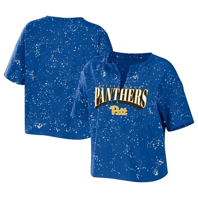 T-shirt court à encolure crantée WEAR by Erin Andrews Royal Pitt Panthers pour femme