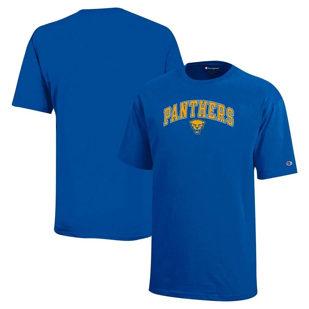 T-shirt Champion des jeunes Royal Pitt Panthers Arch Over Logo