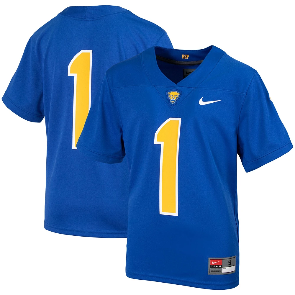 Maillot de football intouchable Nike #1 Royal Pitt Panthers pour jeune