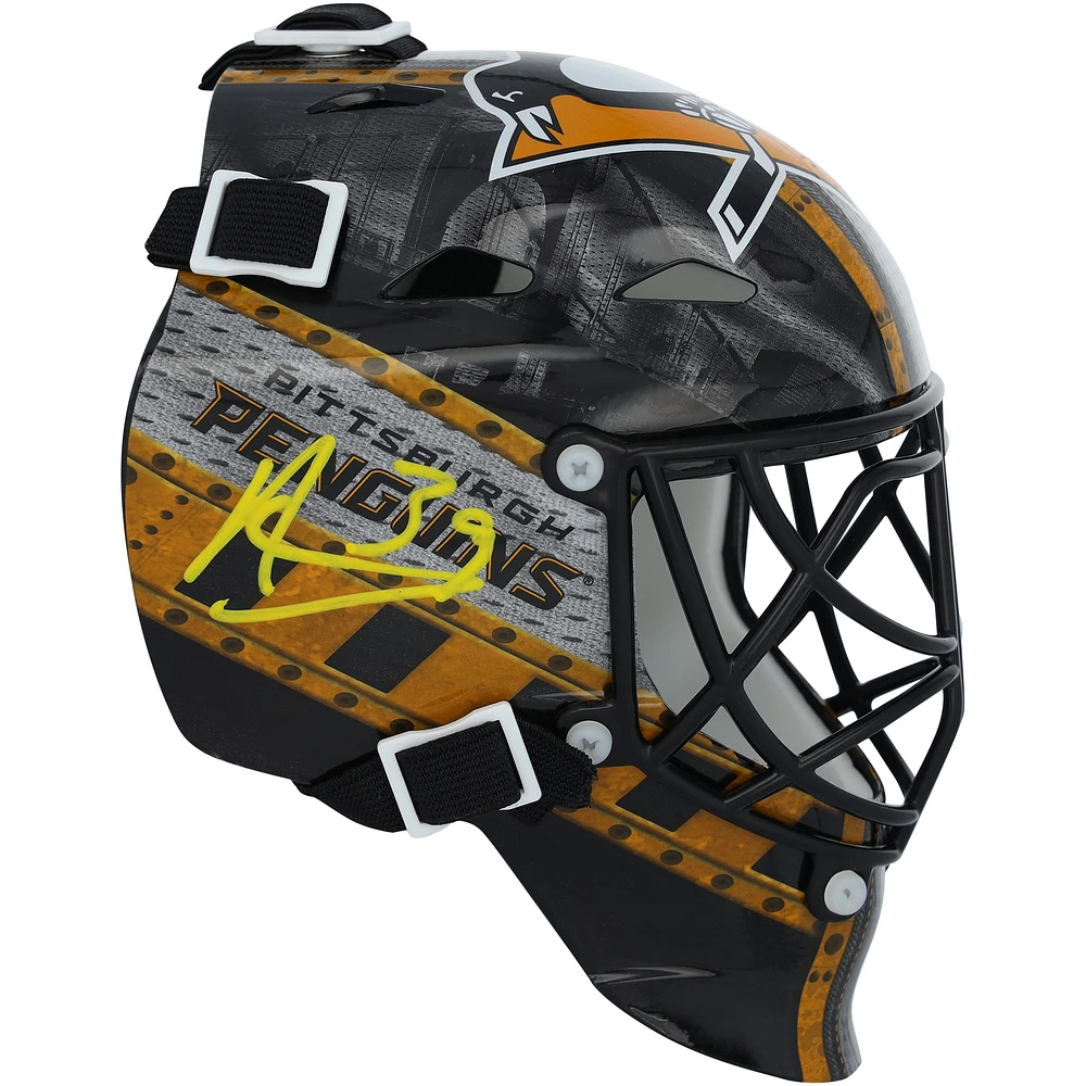 Masque de gardien de but miniature autographié par Alex Nedeljkovic des Penguins de Pittsburgh