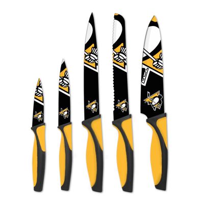 Black Pittsburgh Penguins 5-Piece Kitchen Knife Set