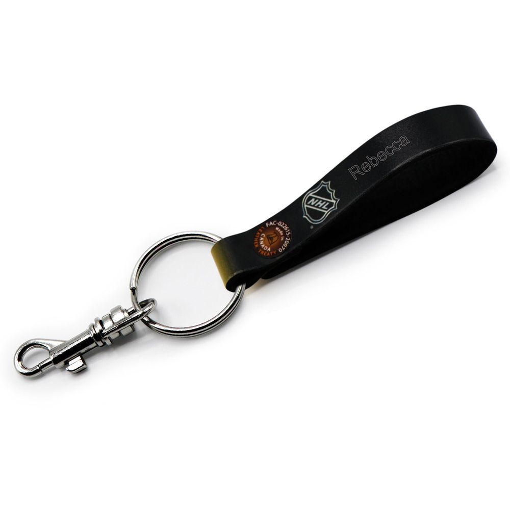 Pittsburgh Penguins Personalized Leather Loop Keychain