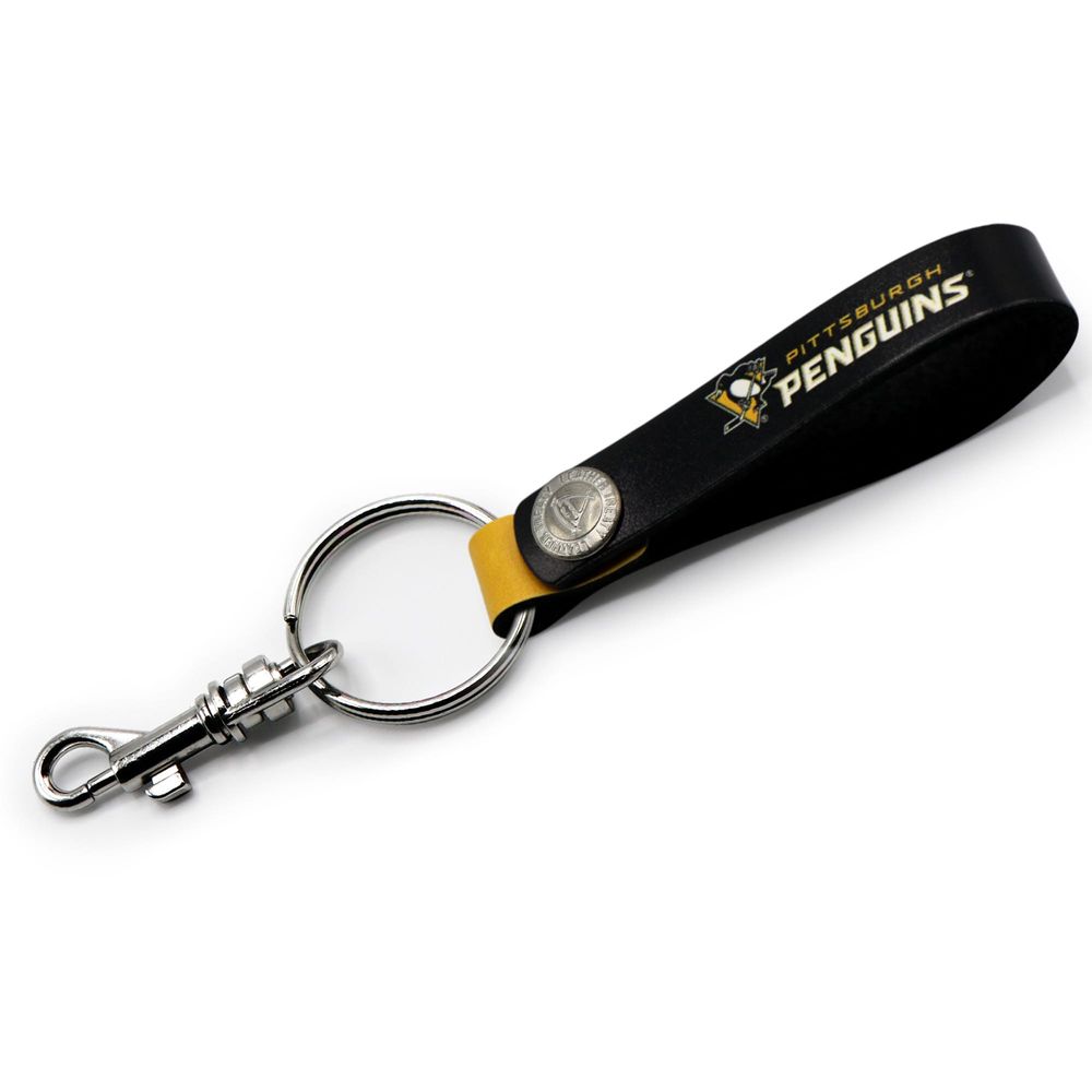 Pittsburgh Penguins Personalized Leather Loop Keychain