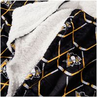 Black Pittsburgh Penguins Team Logo 50'' x 70'' Hoodie Throw Blanket