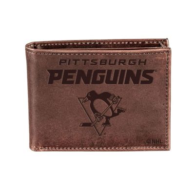 Brown Pittsburgh Penguins Bifold Leather Wallet