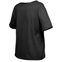 T-shirt à paillettes Flip Penguins de Pittsburgh noir New Era pour fille