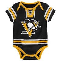 Body noir en jersey de hockey des Penguins Pittsburgh pour bébé