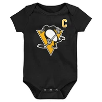 Infant Mitchell & Ness Mario Lemieux Black Pittsburgh Penguins Captain Patch Name Number Bodysuit