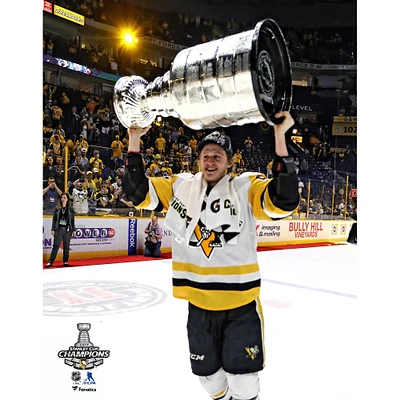 Jake Guentzel Pittsburgh Penguins Unsigned 2017 Stanley Cup Champions Raising Photograph