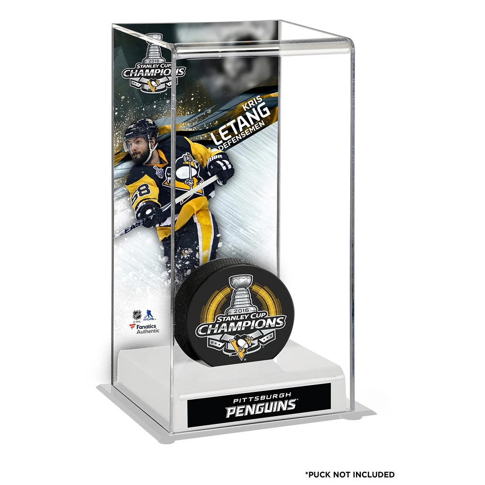 Kris Letang Pittsburgh Penguins 2016 Stanley Cup Champions Logo Deluxe Puck Case