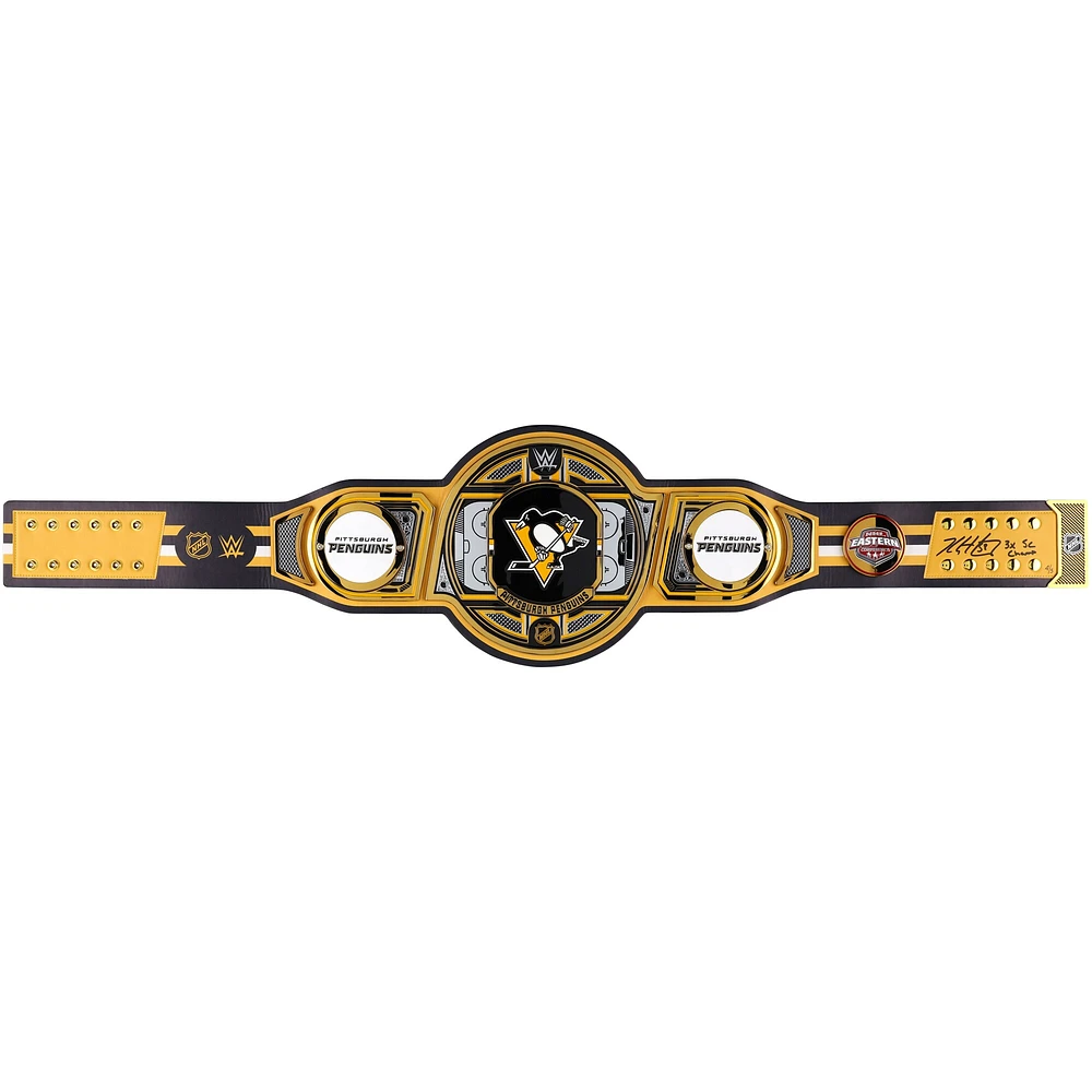 Ceinture WWE Legacy autographiée par Kris Letang des Penguins de Pittsburgh avec inscription « 3X SC Champ » - Édition limitée à 5 exemplaires