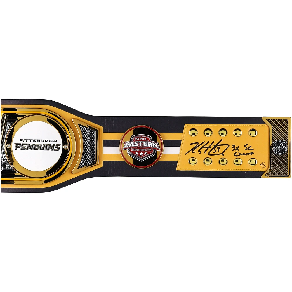 Ceinture WWE Legacy autographiée par Kris Letang des Penguins de Pittsburgh avec inscription « 3X SC Champ » - Édition limitée à 5 exemplaires