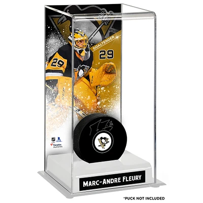 Marc-André Fleury Étui pour rondelle de hockey de luxe des Penguins de Pittsburgh