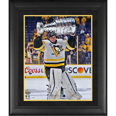Marc-Andre Fleury Pittsburgh Penguins Framed 2017 Stanley Cup Champions Autographed 16" x 20" Raising Cup Photograph