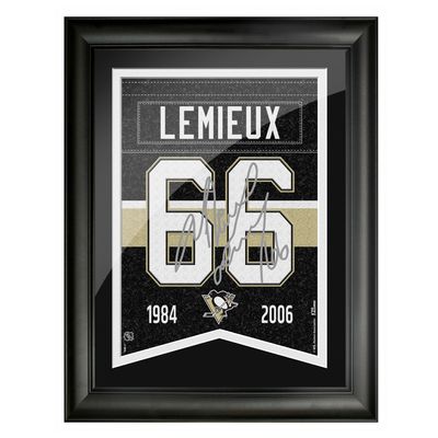 Mario Lemieux Pittsburgh Penguins 12'' x 16'' Framed Replica Signature Alumni - Banner