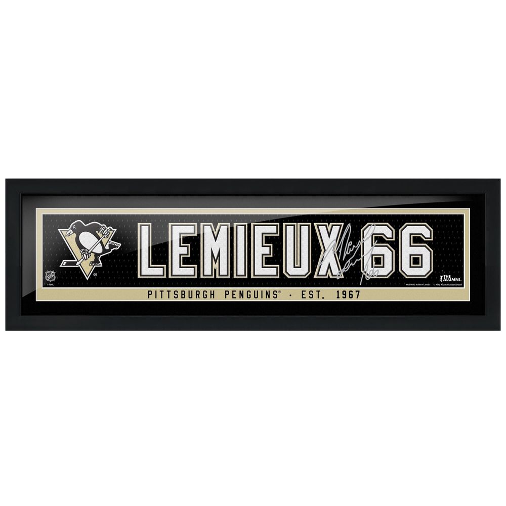 Mario Lemieux Pittsburgh Penguins 6'' x 22'' Framed Replica Autograph Alumni Name - Bar