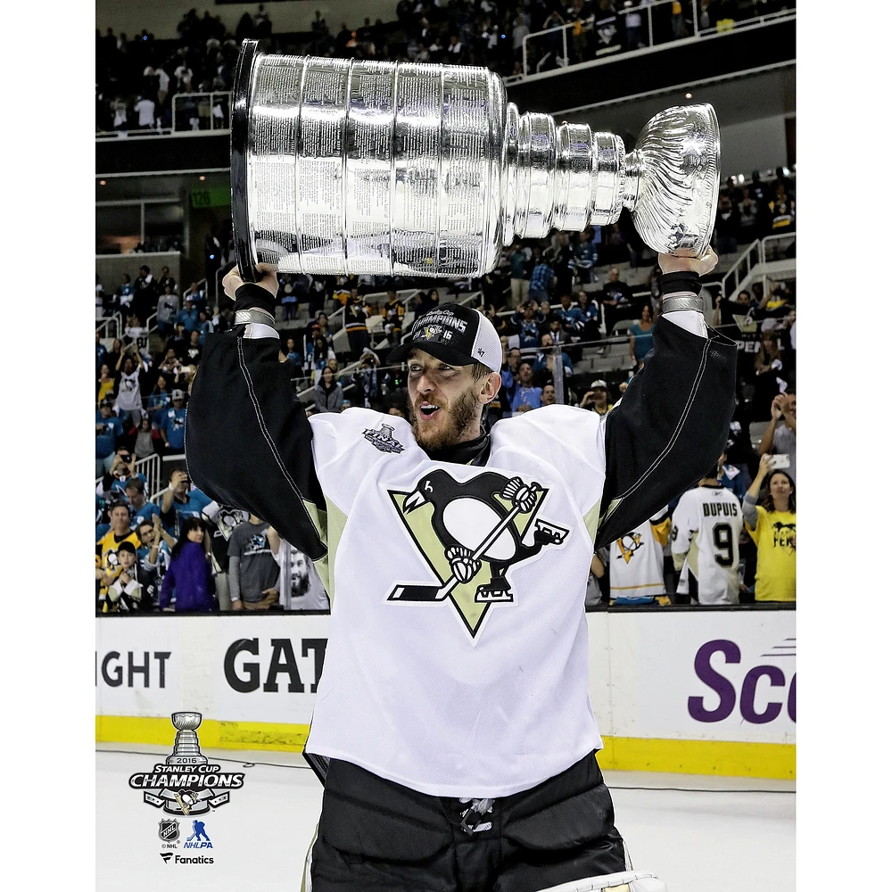 Matt Murray Pittsburgh Penguins Unsigned Stanley Cup Champions Raising Photograph
