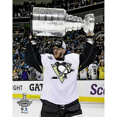 Matt Murray Pittsburgh Penguins Unsigned Stanley Cup Champions Raising Photograph