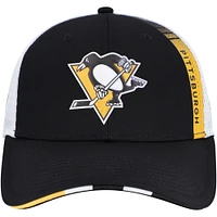 Men's Fanatics  Black Pittsburgh Penguins Authentic Pro Draft Adjustable Trucker Hat