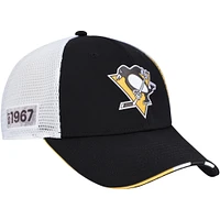 Men's Fanatics  Black Pittsburgh Penguins Authentic Pro Draft Adjustable Trucker Hat