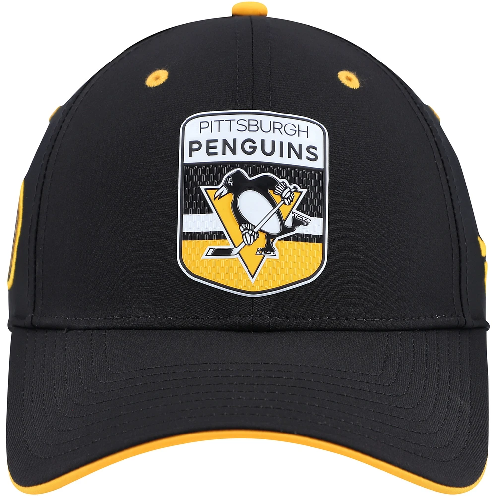 Men's Fanatics  Black Pittsburgh Penguins Authentic Pro Draft Stretch-Fit Hat