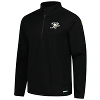 Veste polaire à quart de zip authentique Fanatics Pittsburgh Penguins noire pour homme