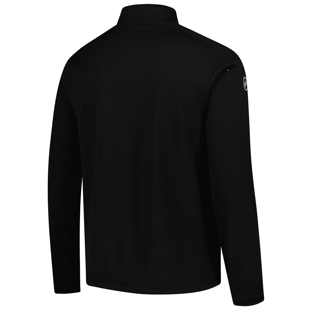 Veste polaire à quart de zip authentique Fanatics Pittsburgh Penguins noire pour homme