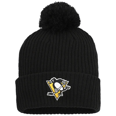 Bonnet en tricot à revers avec pompon Fanatics Black Pittsburgh Penguins pour hommes