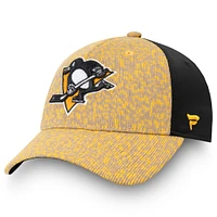 Casquette Fan Weave Flex Fit dorée/noire pour homme des Penguins de Pittsburgh Fanatics