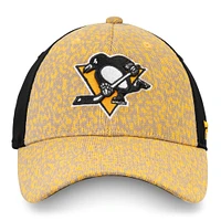 Casquette Fan Weave Flex Fit dorée/noire pour homme des Penguins de Pittsburgh Fanatics